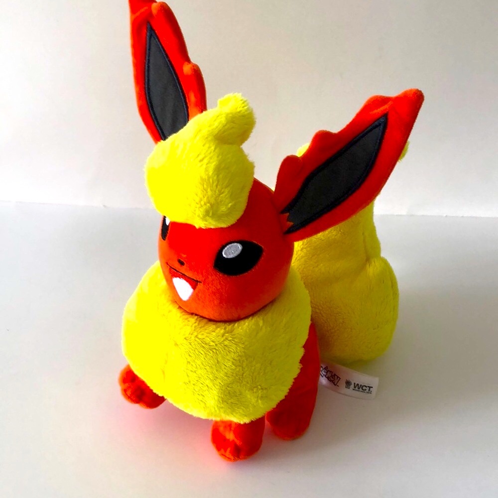 Pokémon Flareon Stuff Toy Plush Toy - Vibrant Orange and Yellow.
8” tall